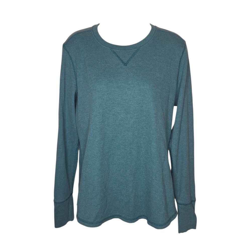 Carhartt Women's Teal Waffle-Knit Thermal Top, Size Medium